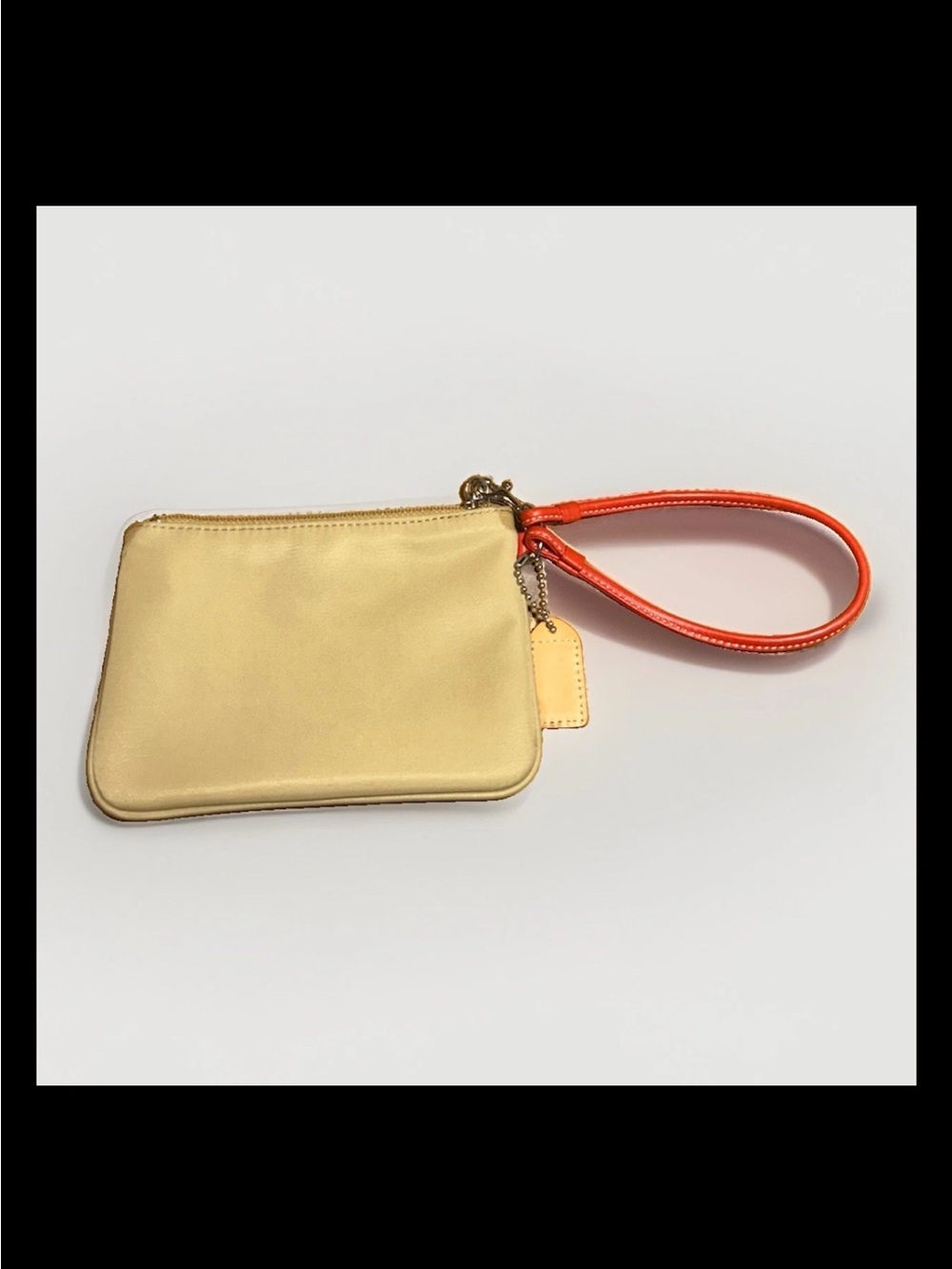 Coach Mini Hamptons Tote,Clutch,Wristlet Set-Khaki Nylon, Vermilion Leather 2005 - Picture 12 of 14